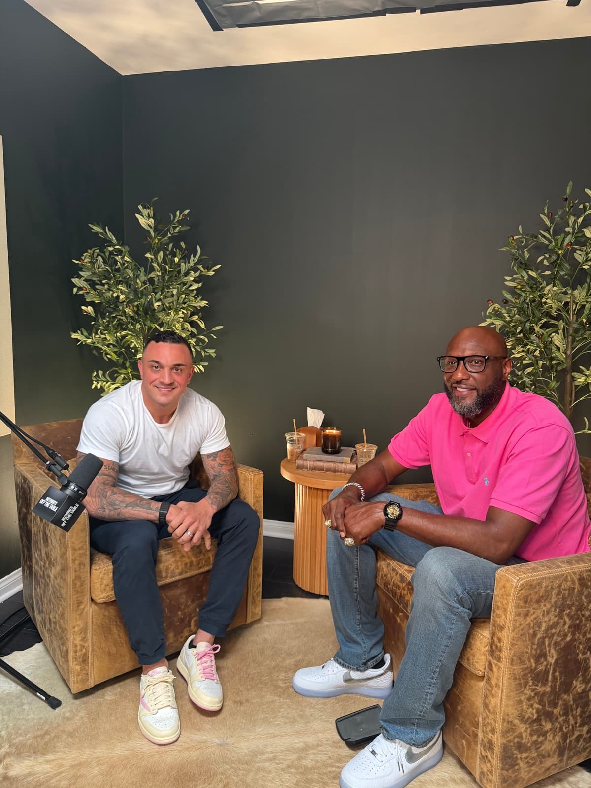 Louis Ruggiero recording an episode with a guest
