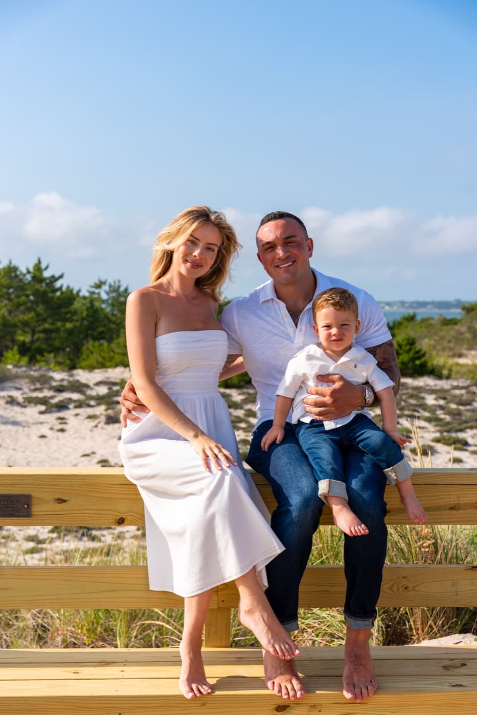 Louis Ruggiero with his fiancée and son